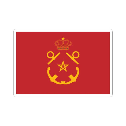 Rank flag of the Royal Moroccan Navy - Inspector of the Navy ornamented crown (Morocco) STICKER Vinyl Kiss-Cut Decal 6 Inch White - The Sticker Space