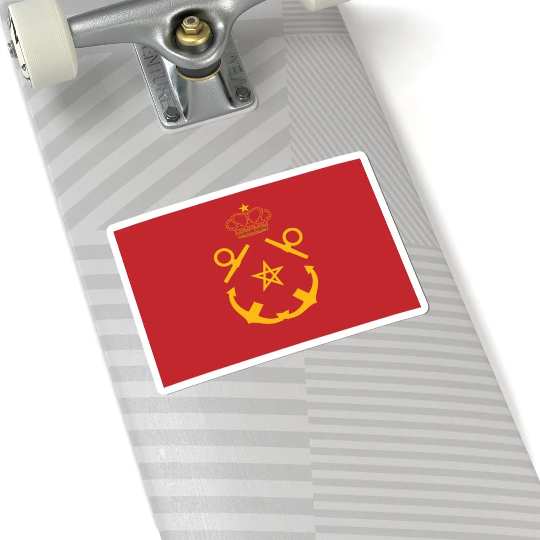 Rank flag of the Royal Moroccan Navy - Inspector of the Navy ornamented crown (Morocco) STICKER Vinyl Kiss-Cut Decal - The Sticker Space