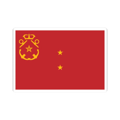 Rank flag of the Royal Moroccan Navy - Rear Admiral (Morocco) STICKER Vinyl Kiss-Cut Decal 2 Inch White - The Sticker Space