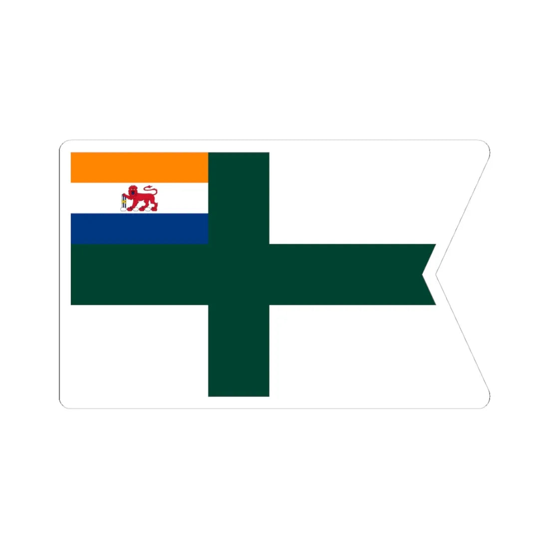 Rank flag of the South African Navy - Chief of the Navy 1952-1959 (South Africa) STICKER Vinyl Kiss-Cut Decal 4 Inch White - The Sticker Space