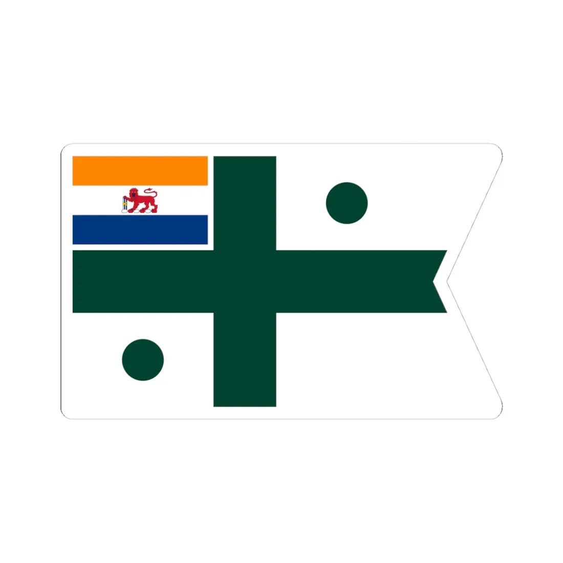 Rank flag of the South African Navy - Rear Admiral 1959-1972 (South Africa) STICKER Vinyl Kiss-Cut Decal 4 Inch White - The Sticker Space