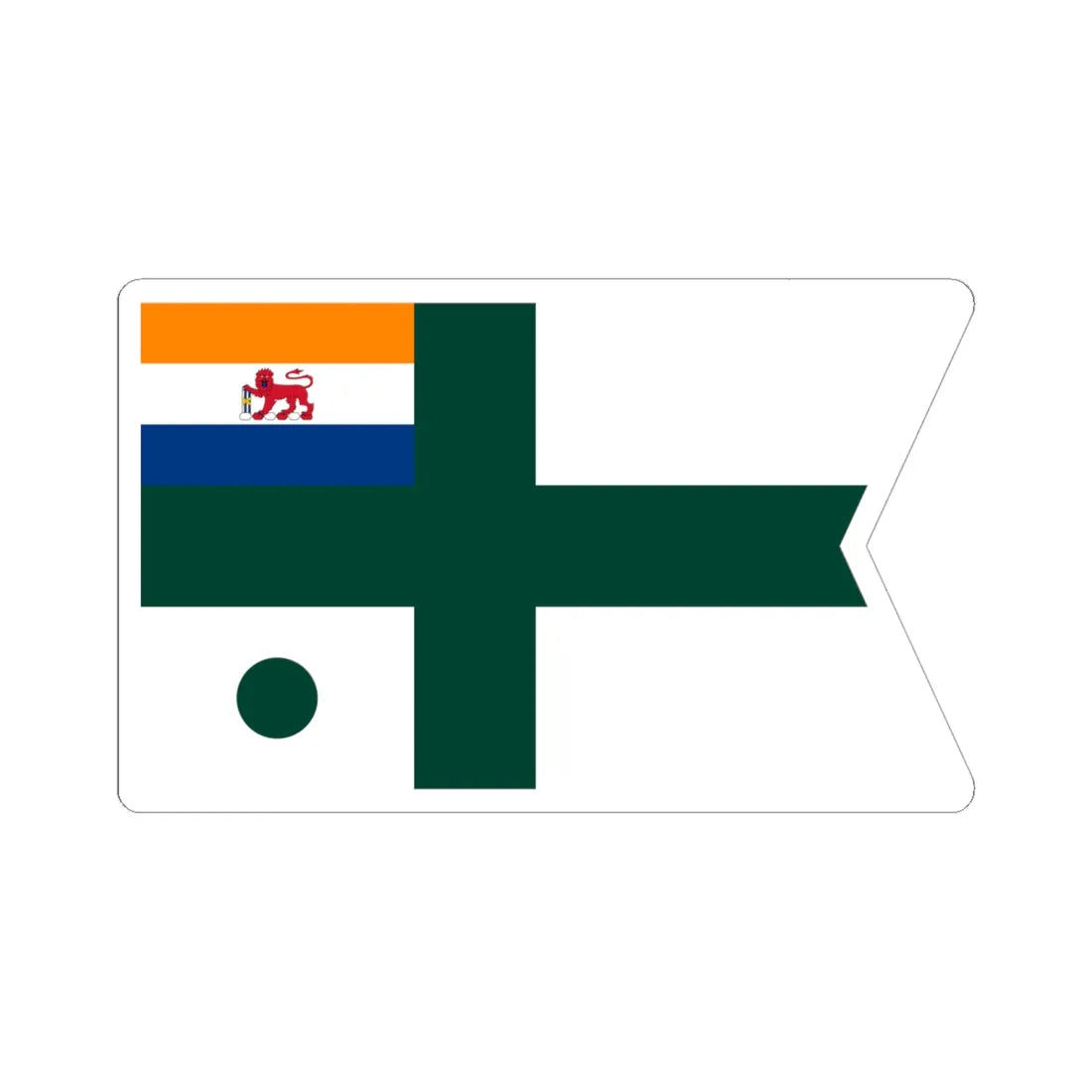 Rank flag of the South African Navy - Vice Admiral 1952-1959 (South Africa) STICKER Vinyl Kiss-Cut Decal 6 Inch White - The Sticker Space