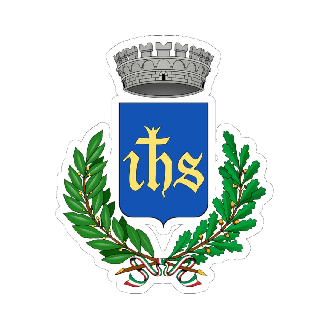 Ranzo-Stemma (Italy) (Coat of Arms) STICKER Vinyl Kiss-Cut Decal 6 Inch White - The Sticker Space