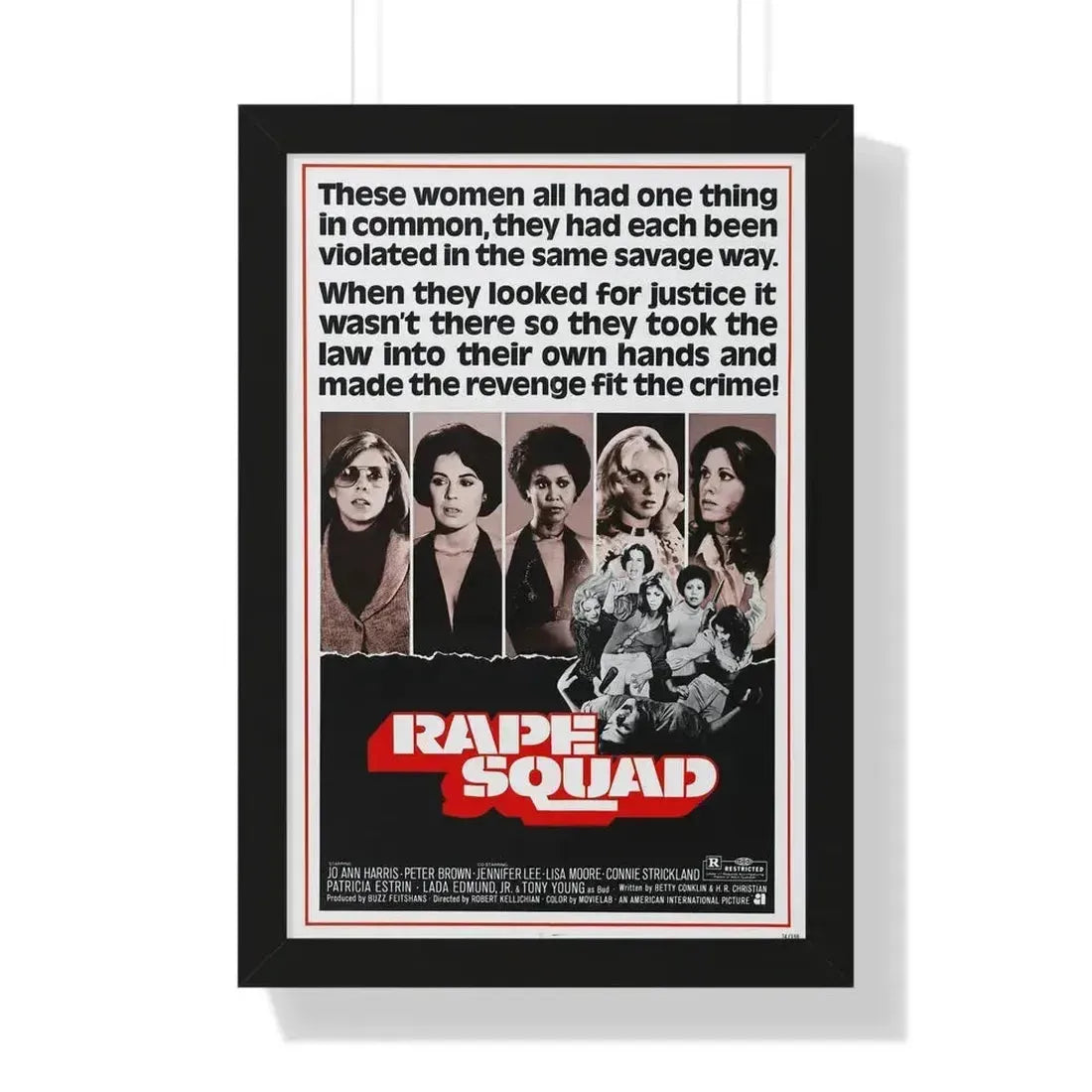 RAPE SQUAD 1974 - Framed Movie Poster 16″ x 24″ Black - The Sticker Space