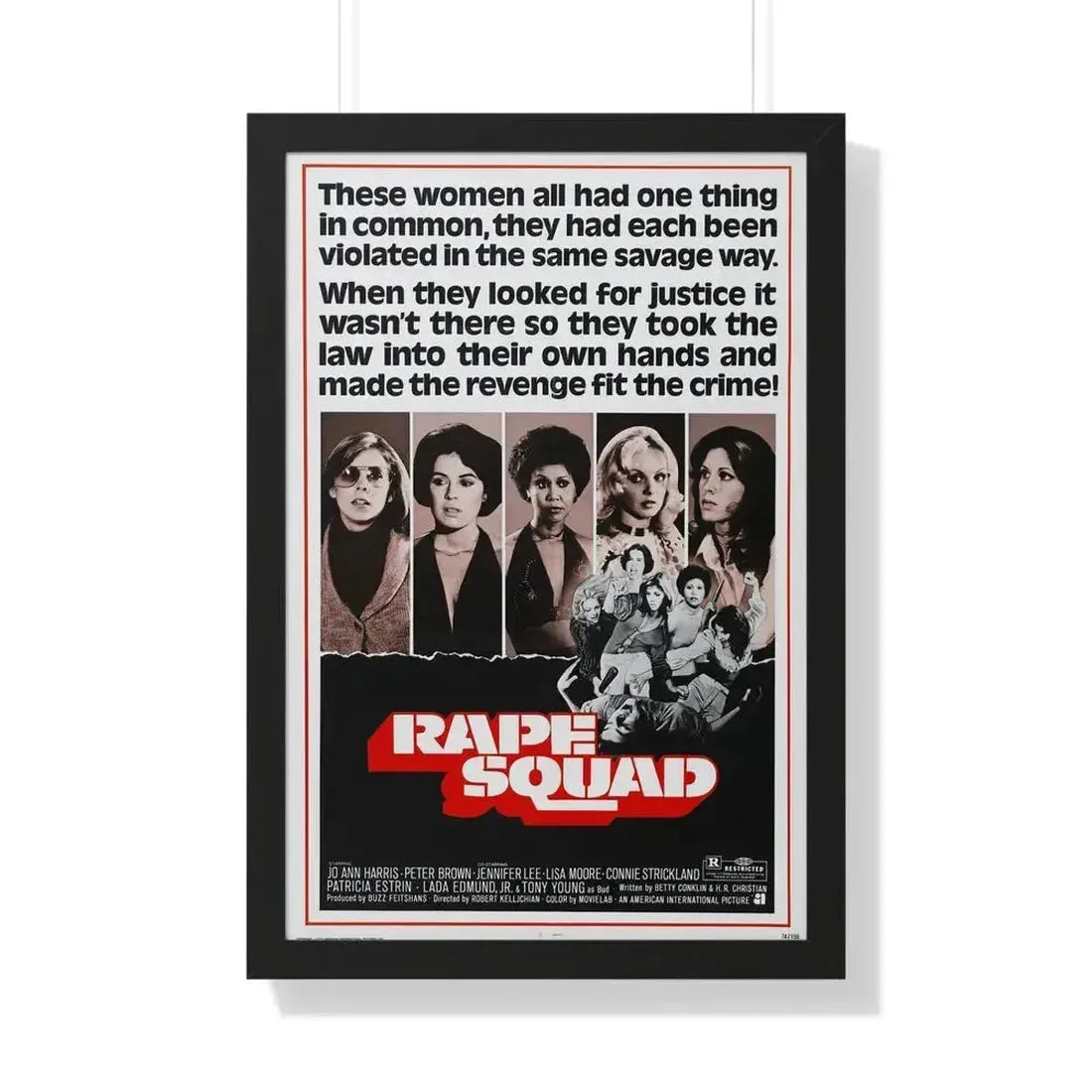 RAPE SQUAD 1974 - Framed Movie Poster 20" x 30" Black - The Sticker Space
