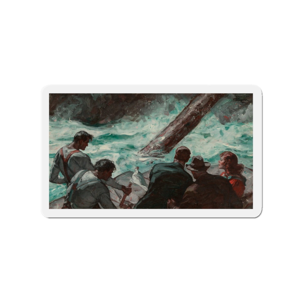 Rapids, 1939 (Magazine Illustration) Refrigerator Magnet-3" x 3"-The Sticker Space