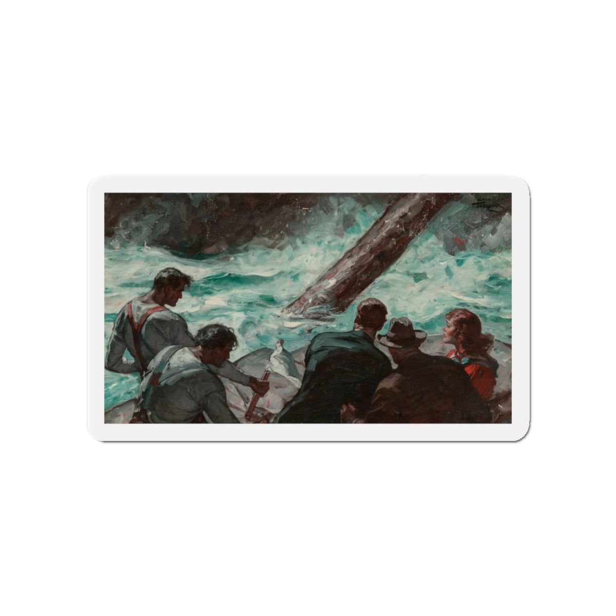 Rapids, 1939 (Magazine Illustration) Refrigerator Magnet-4" x 4"-The Sticker Space