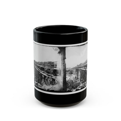 Rappahannock River, Va. Bridge, South View (U.S. Civil War) Black Coffee Mug-15oz-The Sticker Space