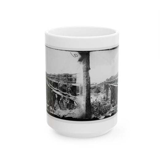 Rappahannock River, Va. Bridge, South View (U.S. Civil War) White Coffee Mug-15oz-The Sticker Space