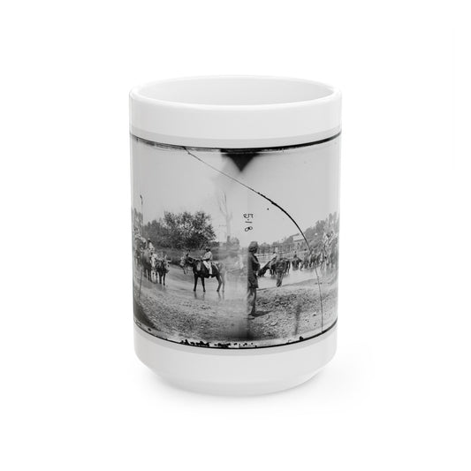 Rappahannock River, Va. Fugitive African Americans Fording The Rappahannock (U.S. Civil War) White Coffee Mug-15oz-The Sticker Space