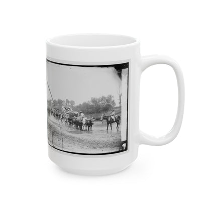 Rappahannock River, Va. Fugitive African Americans Fording The Rappahannock (U.S. Civil War) White Coffee Mug-The Sticker Space