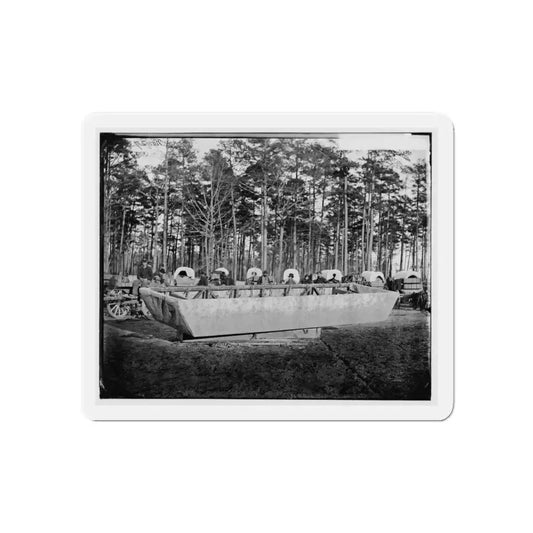 Rappahannock Station, Va. Canvas Pontoon Boat, 50th New York Engineers (U.S. Civil War) Refrigerator Magnet 6 Inch Die-Cut - The Sticker Space