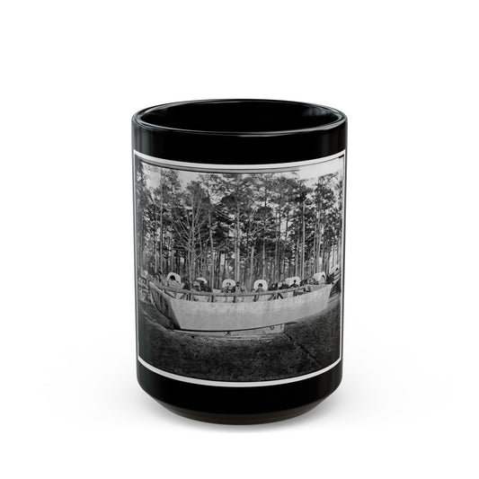 Rappahannock Station, Va. Canvas Pontoon Boat, 50th New York Engineers (U.S. Civil War) Black Coffee Mug-15oz-The Sticker Space