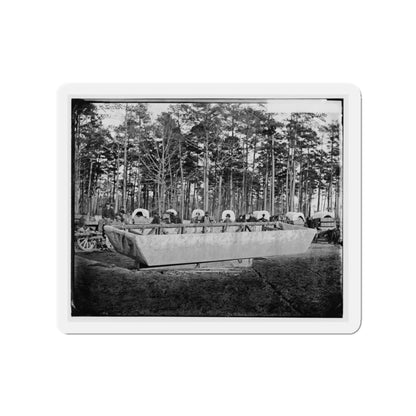 Rappahannock Station, Va. Canvas Pontoon Boat, 50th New York Engineers (U.S. Civil War) Refrigerator Magnet-3" x 3"-The Sticker Space