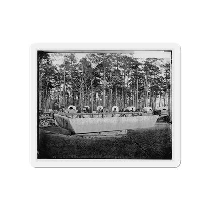 Rappahannock Station, Va. Canvas Pontoon Boat, 50th New York Engineers (U.S. Civil War) Refrigerator Magnet-4" x 4"-The Sticker Space