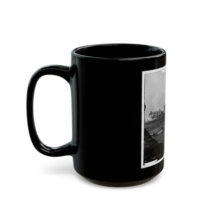 Rappahannock Station, Va. Federal Encampment Near Railroad (U.S. Civil War) Black Coffee Mug-The Sticker Space