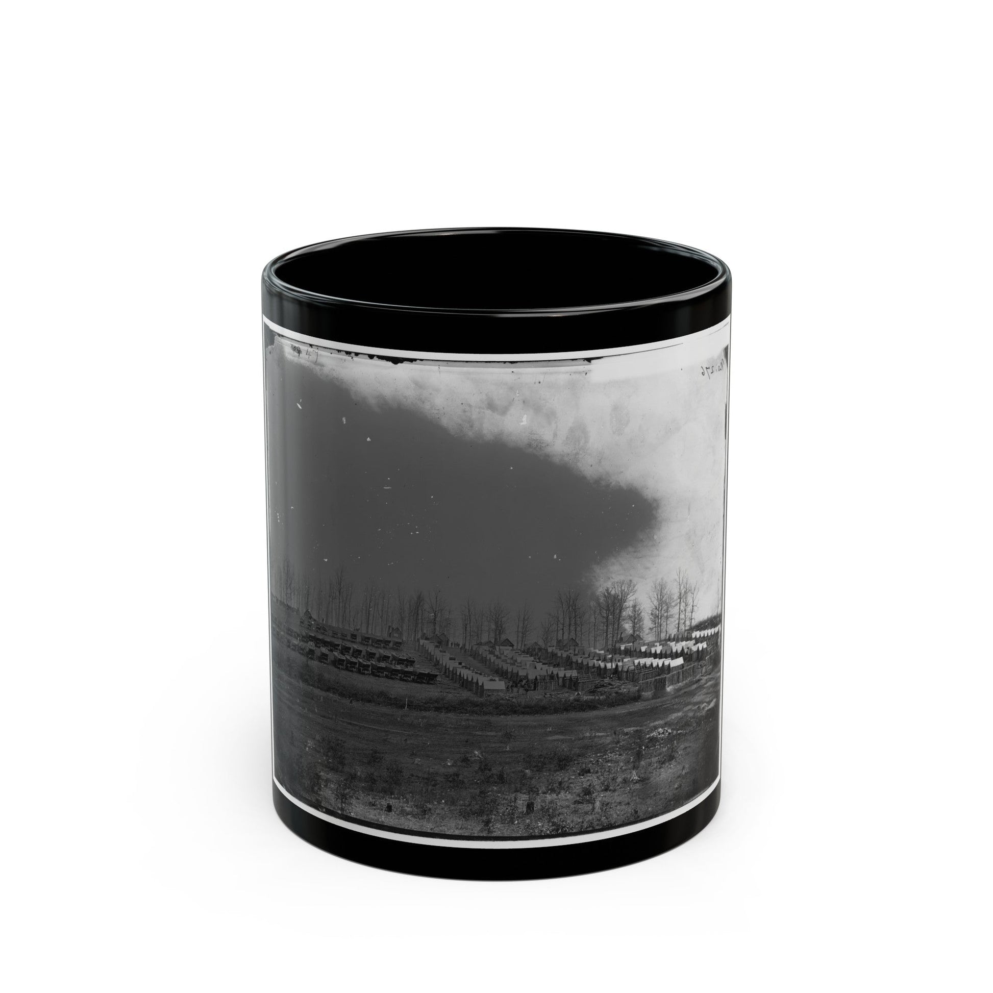 Rappahannock Station, Va. General View Of 50th New York Engineers' Winter Encampment (U.S. Civil War) Black Coffee Mug-11oz-The Sticker Space