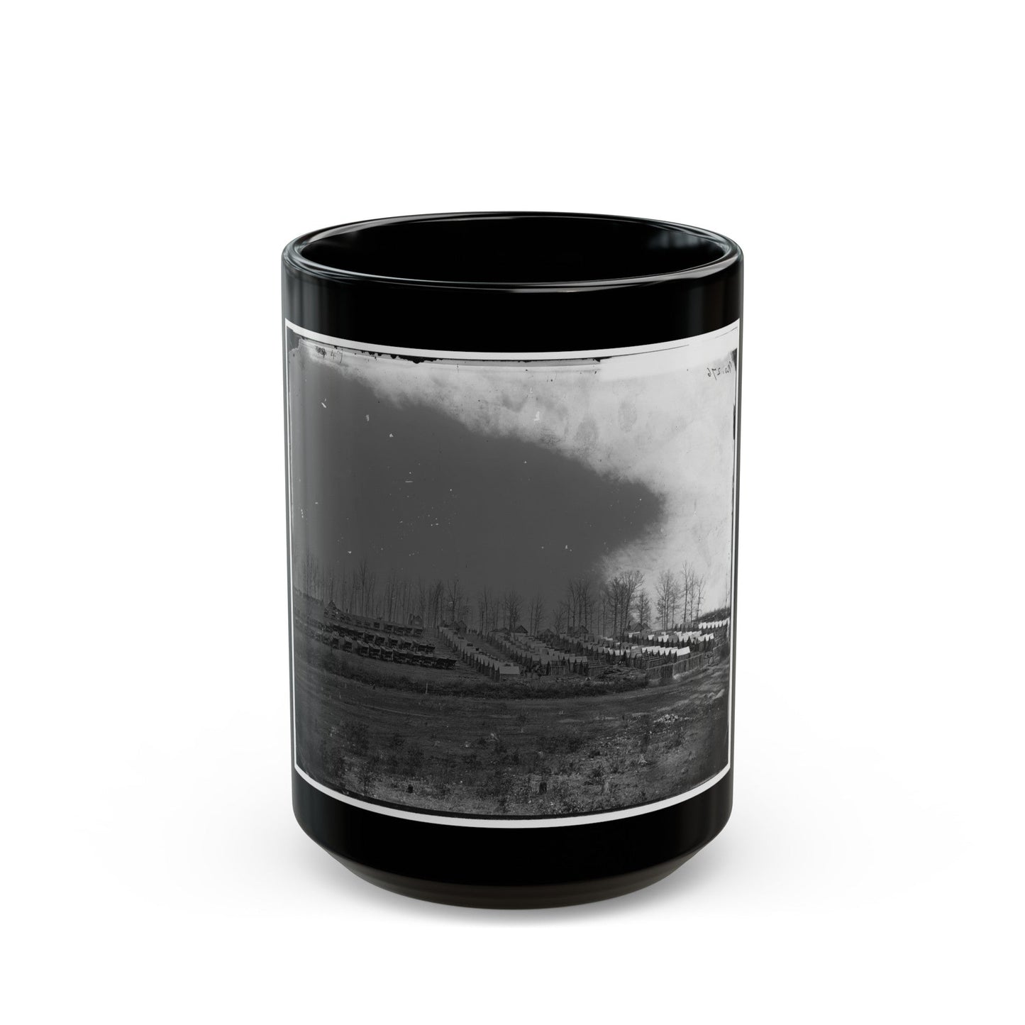 Rappahannock Station, Va. General View Of 50th New York Engineers' Winter Encampment (U.S. Civil War) Black Coffee Mug-15oz-The Sticker Space