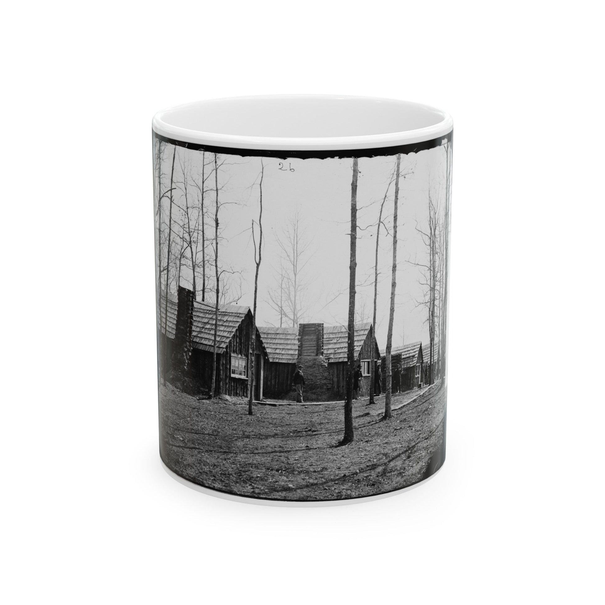 Rappahannock Station, Va. Officers' Quarters, 50th New York Engineers; Another View (U.S. Civil War) White Coffee Mug-11oz-The Sticker Space