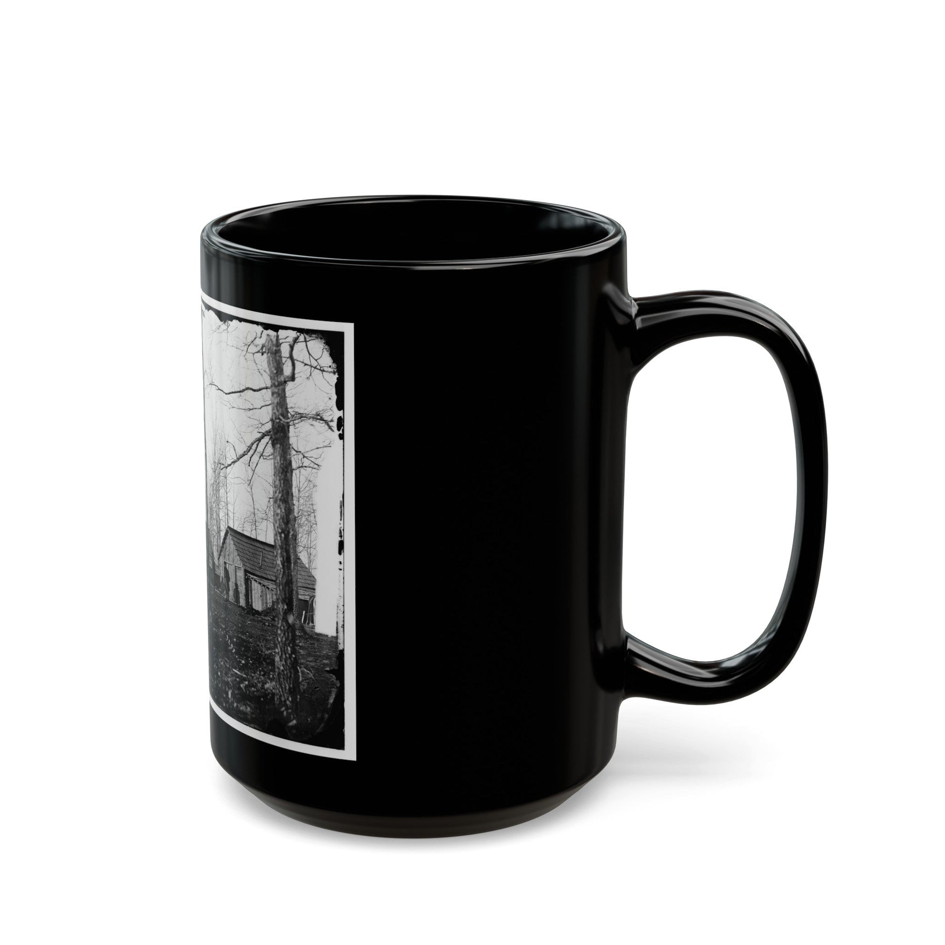 Rappahannock Station, Va. Quarters Of Field And Staff Officers, 50th New York Engineers (U.S. Civil War) Black Coffee Mug-The Sticker Space