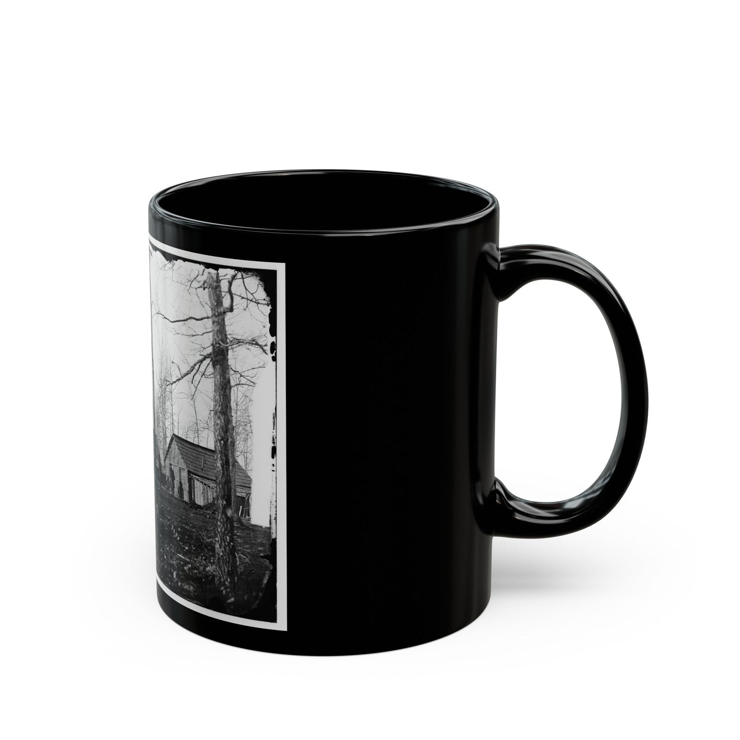 Rappahannock Station, Va. Quarters Of Field And Staff Officers, 50th New York Engineers (U.S. Civil War) Black Coffee Mug-The Sticker Space