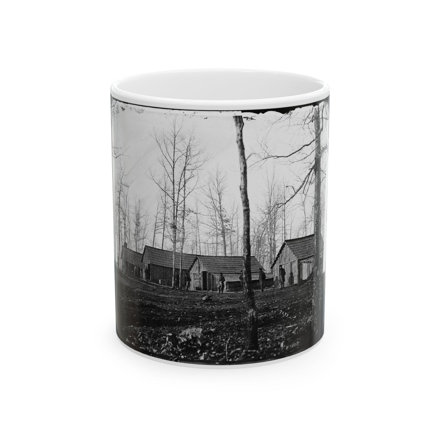 Rappahannock Station, Va. Quarters Of Field And Staff Officers, 50th New York Engineers (U.S. Civil War) White Coffee Mug-11oz-The Sticker Space