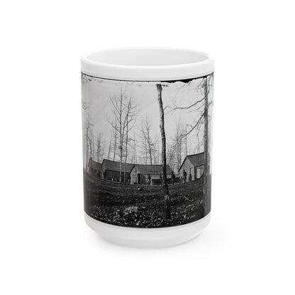 Rappahannock Station, Va. Quarters Of Field And Staff Officers, 50th New York Engineers (U.S. Civil War) White Coffee Mug-15oz-The Sticker Space