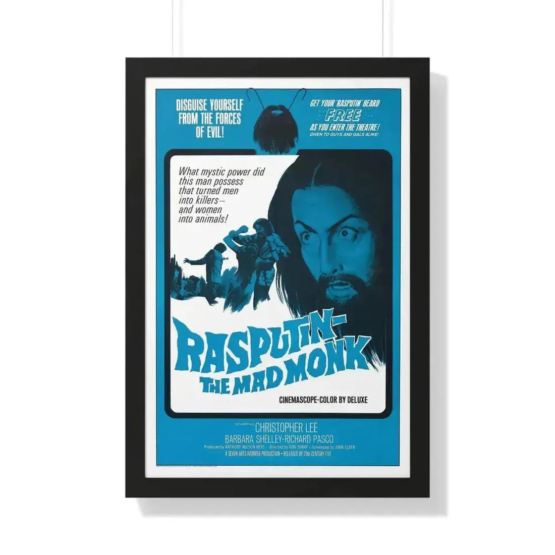 RASPUTIN THE MAD MONK 1966 - Framed Movie Poster 20" x 30" Black - The Sticker Space