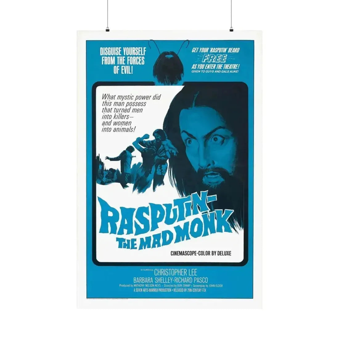 RASPUTIN THE MAD MONK 1966 - Paper Movie Poster 36" x 54" Matte - The Sticker Space