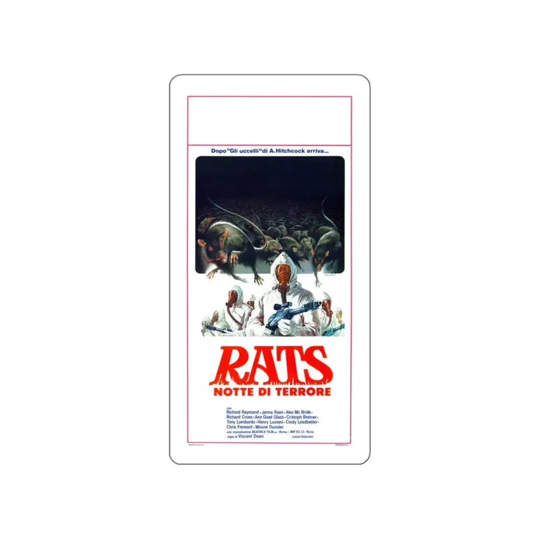RATS NIGHT OF TERROR 1984 Movie Poster STICKER Vinyl Die-Cut Decal 5 Inch - The Sticker Space
