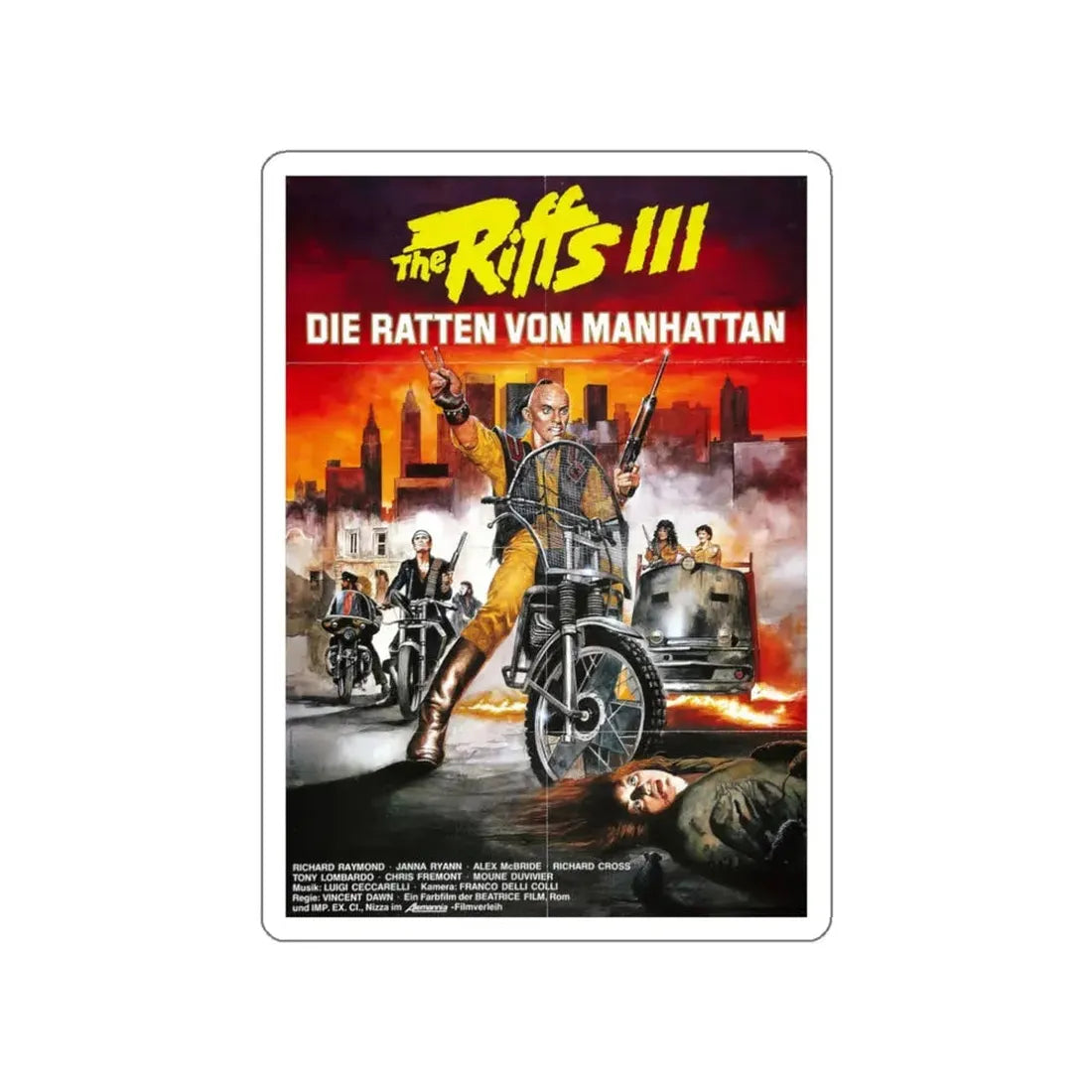 RATS NIGHT OF TERROR (GERMAN) 1984 Movie Poster STICKER Vinyl Die-Cut Decal 3 Inch - The Sticker Space