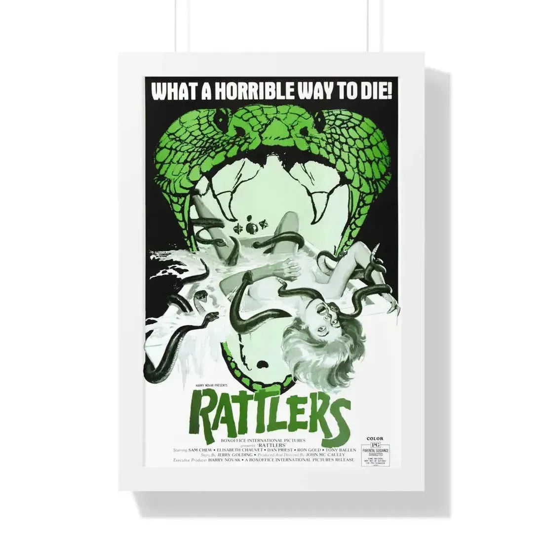 RATTLERS 1976 - Framed Movie Poster 16″ x 24″ White - The Sticker Space