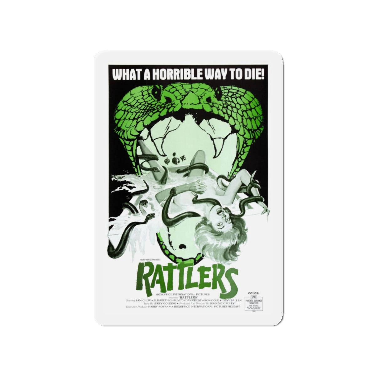 RATTLERS 1976 Movie Poster - Refrigerator Magnet-3" x 3"-The Sticker Space