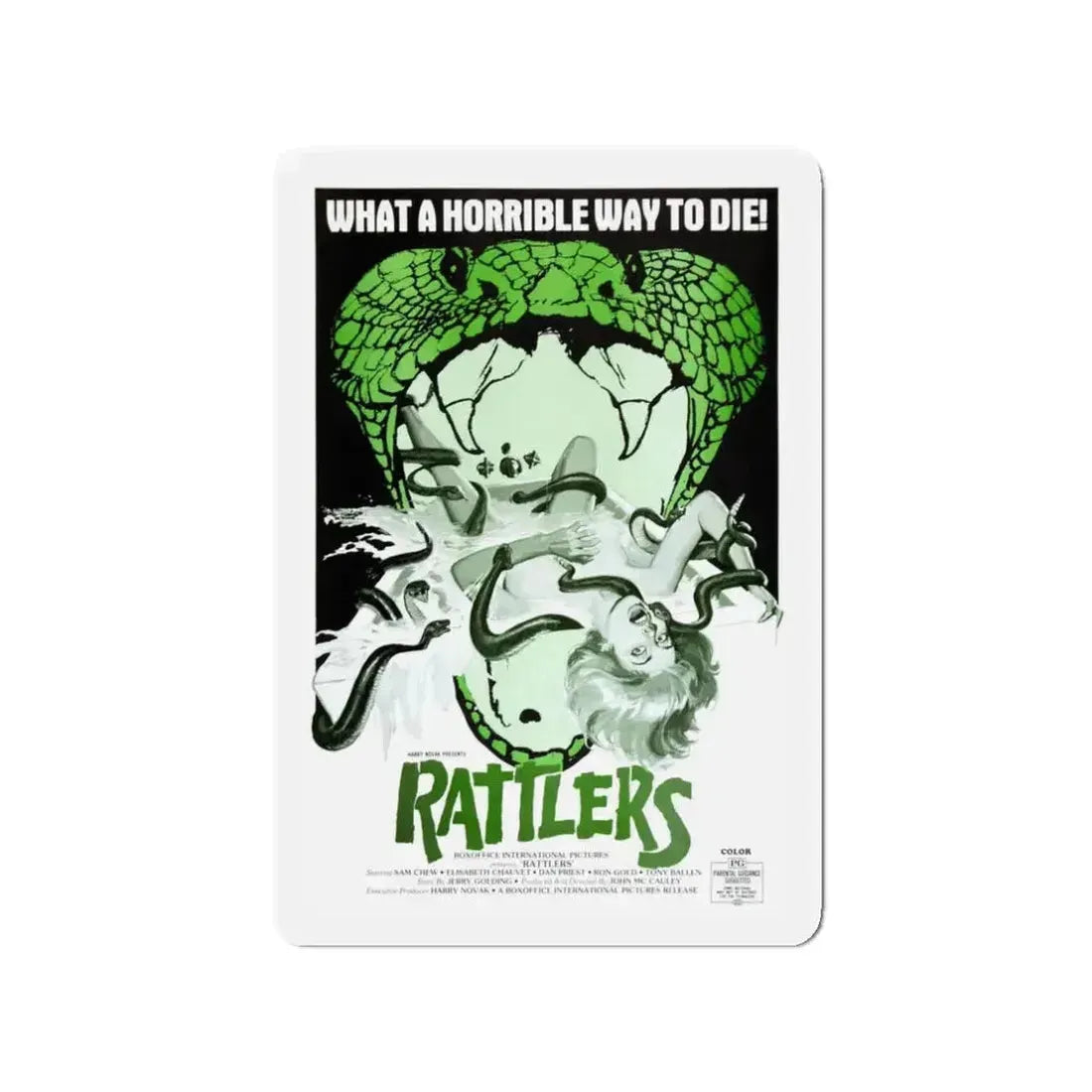 RATTLERS 1976 Movie Poster - Refrigerator Magnet 3 Inch Die-Cut - The Sticker Space