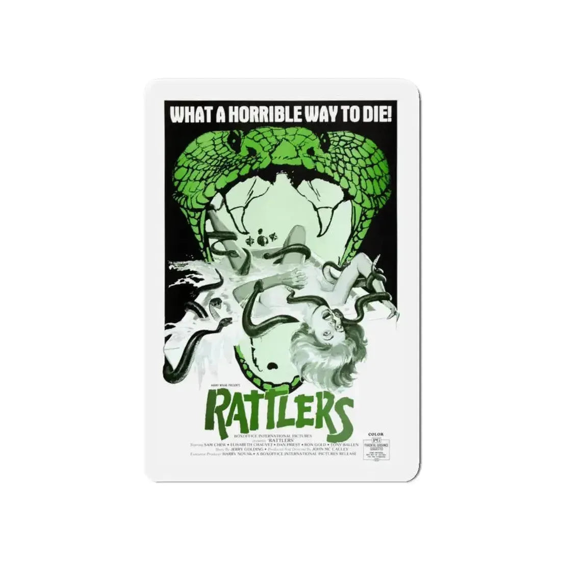 RATTLERS 1976 Movie Poster - Refrigerator Magnet 4 Inch Die-Cut - The Sticker Space