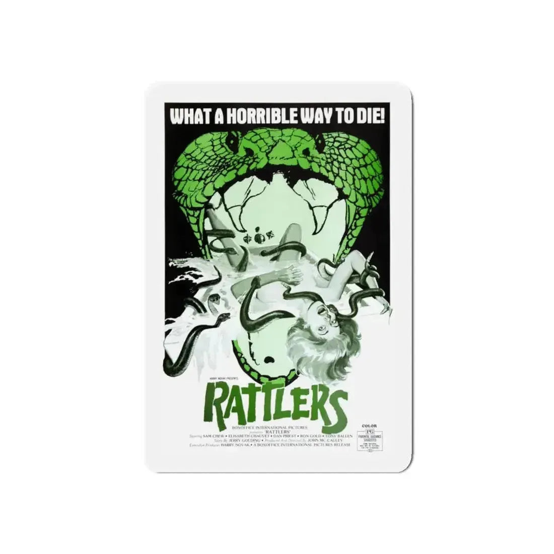 RATTLERS 1976 Movie Poster - Refrigerator Magnet 5 Inch Die-Cut - The Sticker Space