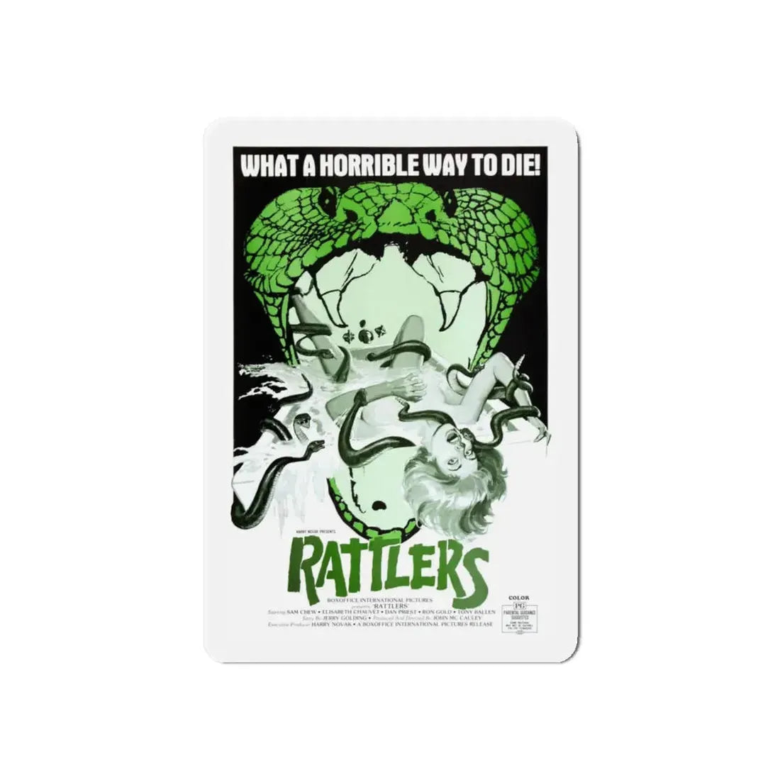 RATTLERS 1976 Movie Poster - Refrigerator Magnet - The Sticker Space