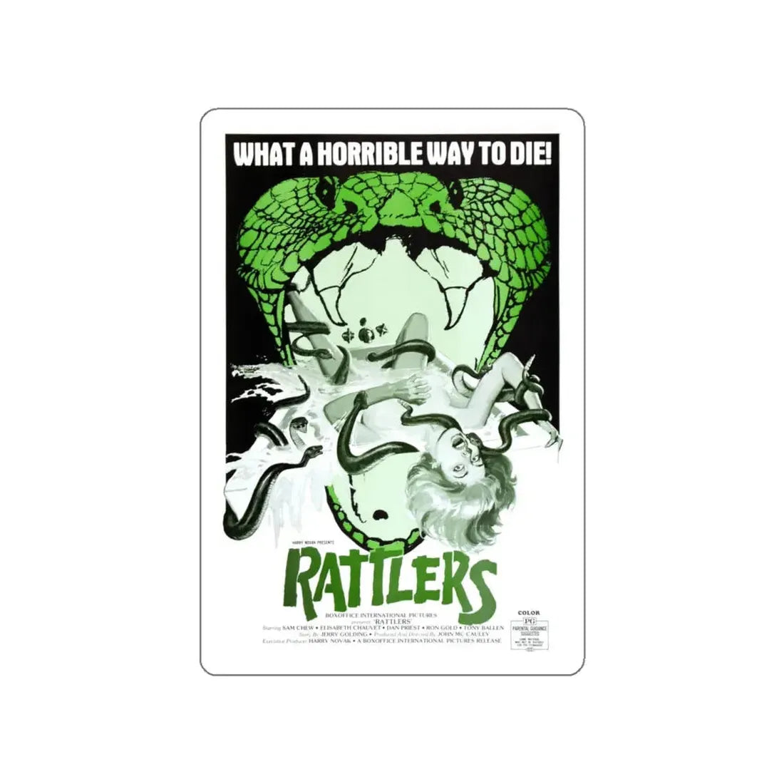RATTLERS 1976 Movie Poster STICKER Vinyl Die-Cut Decal 6 Inch - The Sticker Space