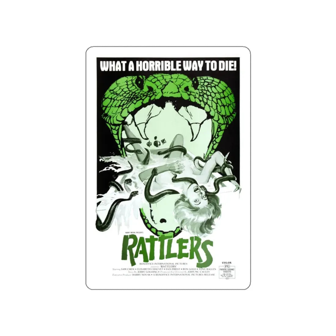 RATTLERS 1976 Movie Poster STICKER Vinyl Die-Cut Decal - The Sticker Space