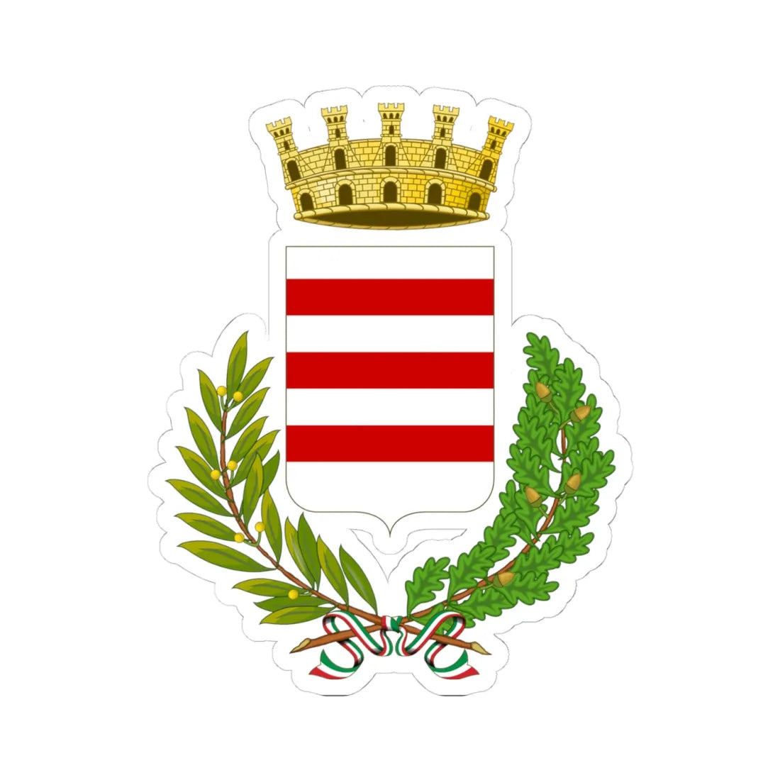 Ravello-Stemma (Italy) (Coat of Arms) STICKER Vinyl Kiss-Cut Decal 4 Inch White - The Sticker Space