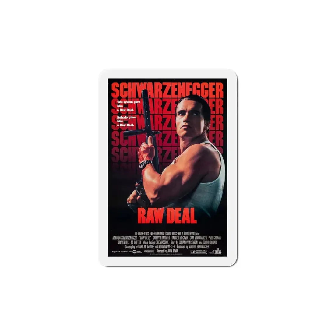 Raw Deal 1986 Movie Poster Refrigerator Magnet 6 Inch - The Sticker Space