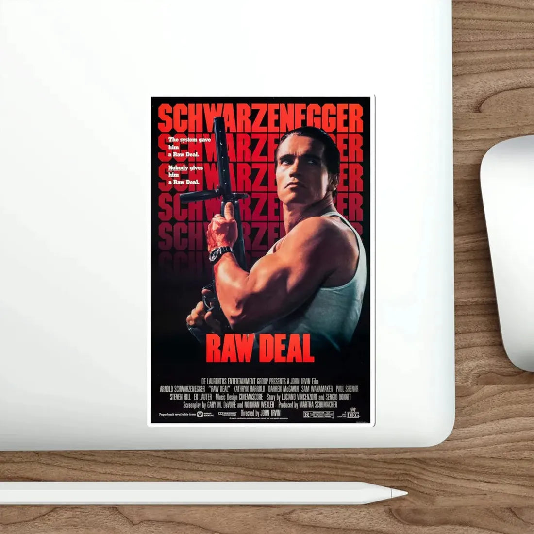 Raw Deal 1986 Movie Poster STICKER Vinyl Die-Cut Decal - The Sticker Space