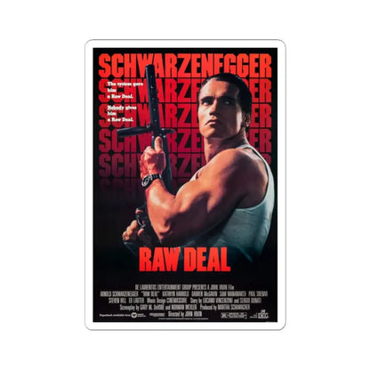 Raw Deal 1986 Movie Poster - STICKER Vinyl Kiss-Cut Decal 2 Inch White - The Sticker Space