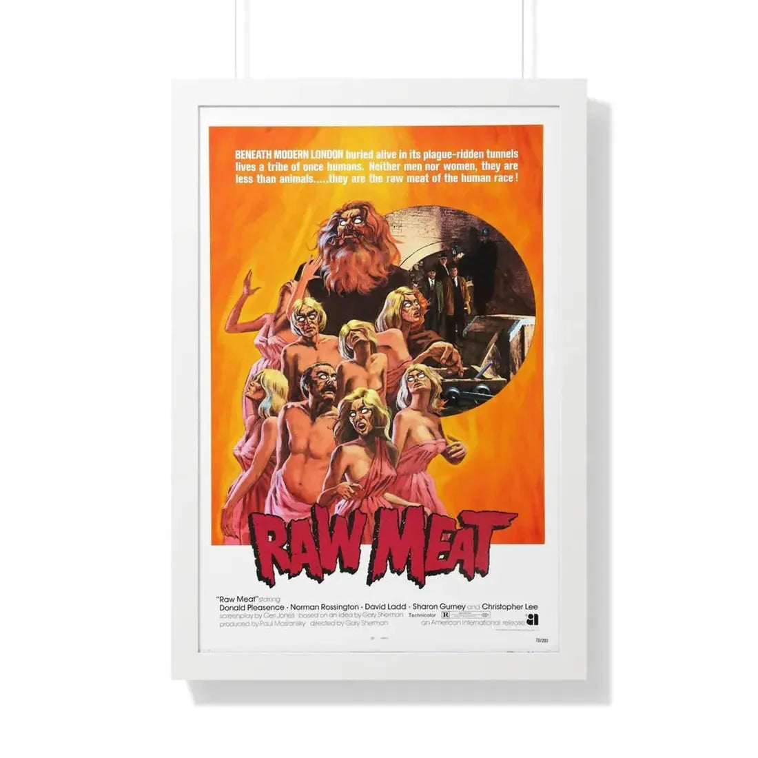 RAW MEAT (DEATH LINE) 1972 - Framed Movie Poster - The Sticker Space