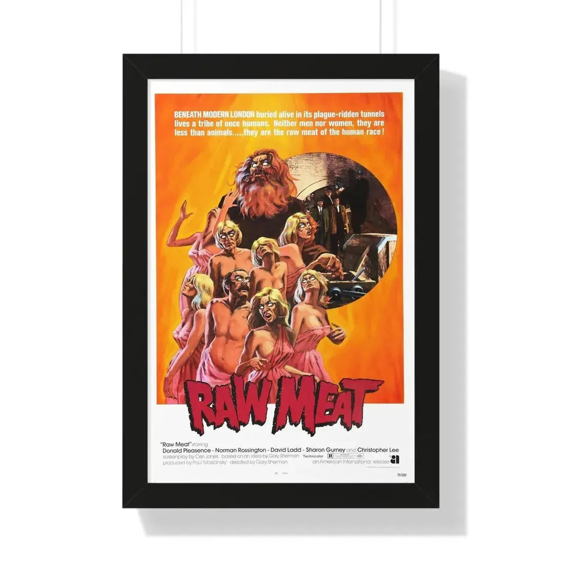 RAW MEAT (DEATH LINE) 1972 - Framed Movie Poster - The Sticker Space