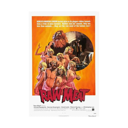 RAW MEAT (DEATH LINE) 1972 - Paper Movie Poster - The Sticker Space