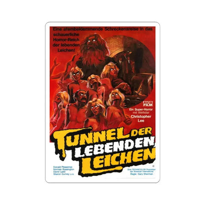 RAW MEAT (GERMAN) 1972 Movie Poster - STICKER Vinyl Kiss-Cut Decal 4 Inch White - The Sticker Space