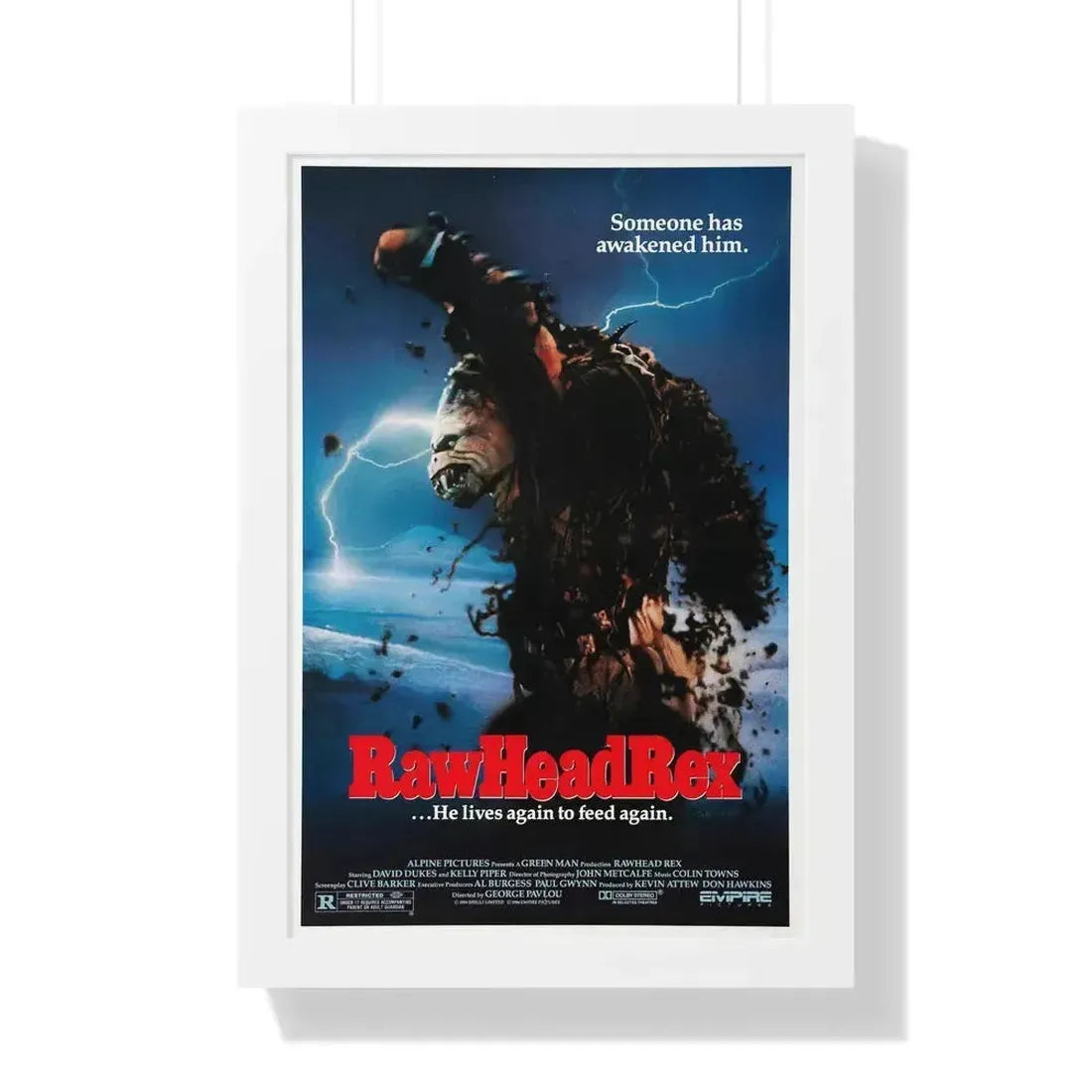 RAWHEAD REX 1986 - Framed Movie Poster 16″ x 24″ White - The Sticker Space