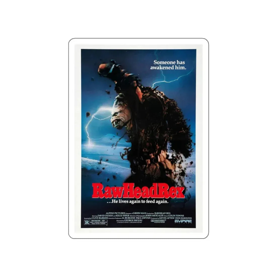 RAWHEAD REX 1986 Movie Poster STICKER Vinyl Die-Cut Decal 6 Inch - The Sticker Space