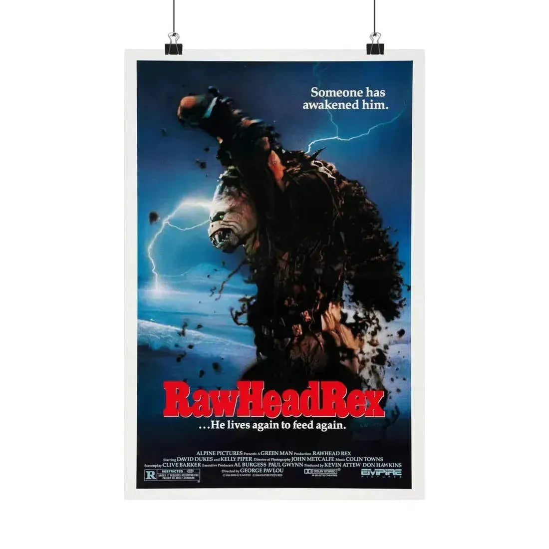 RAWHEAD REX 1986 - Paper Movie Poster 12″ x 18″ Matte - The Sticker Space